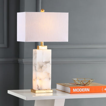 Elizabeth 27.5" Alabaster LED Table Lamp - JONATHAN Y